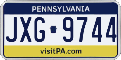 PA license plate JXG9744