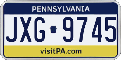 PA license plate JXG9745