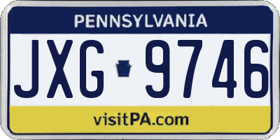 PA license plate JXG9746