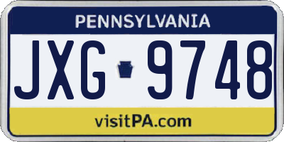 PA license plate JXG9748