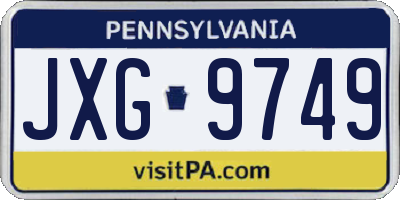 PA license plate JXG9749