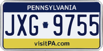 PA license plate JXG9755