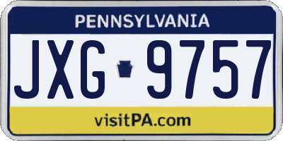 PA license plate JXG9757