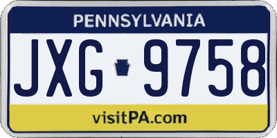 PA license plate JXG9758