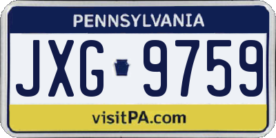 PA license plate JXG9759