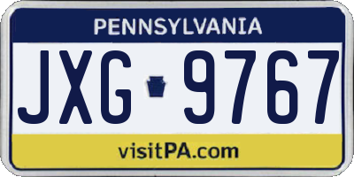 PA license plate JXG9767