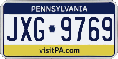 PA license plate JXG9769