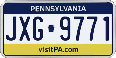 PA license plate JXG9771
