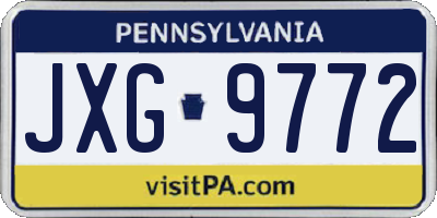 PA license plate JXG9772