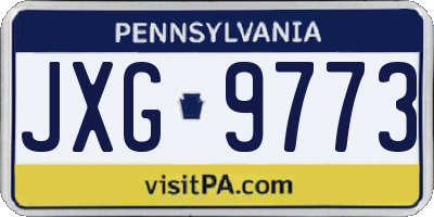 PA license plate JXG9773