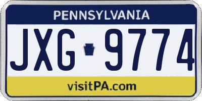PA license plate JXG9774