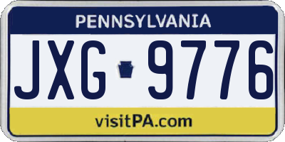 PA license plate JXG9776