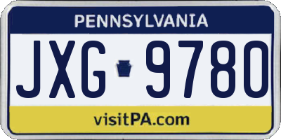 PA license plate JXG9780