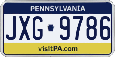 PA license plate JXG9786