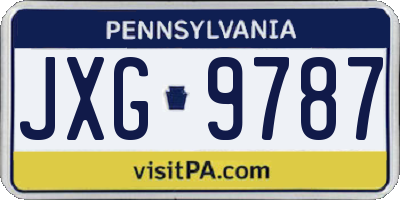 PA license plate JXG9787