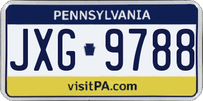 PA license plate JXG9788