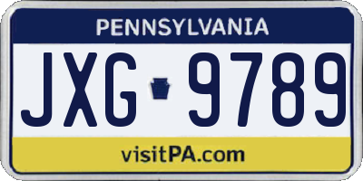 PA license plate JXG9789