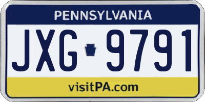 PA license plate JXG9791