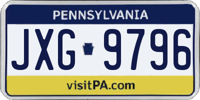 PA license plate JXG9796