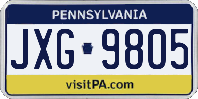 PA license plate JXG9805