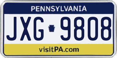 PA license plate JXG9808
