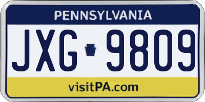 PA license plate JXG9809