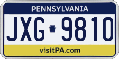 PA license plate JXG9810