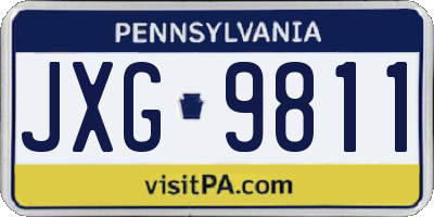 PA license plate JXG9811