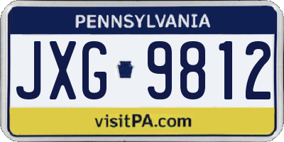 PA license plate JXG9812