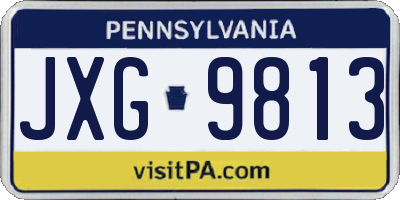 PA license plate JXG9813