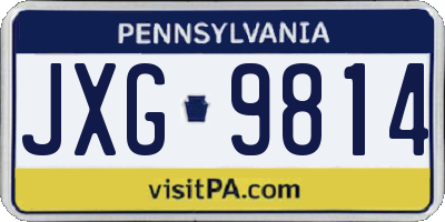 PA license plate JXG9814