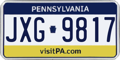 PA license plate JXG9817
