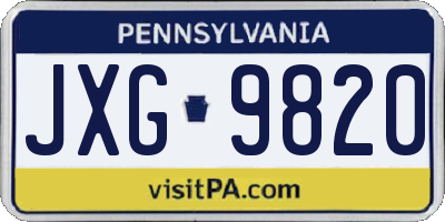 PA license plate JXG9820