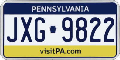 PA license plate JXG9822