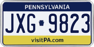 PA license plate JXG9823