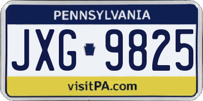 PA license plate JXG9825