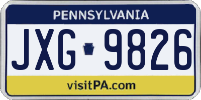 PA license plate JXG9826