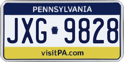PA license plate JXG9828