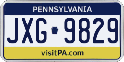 PA license plate JXG9829