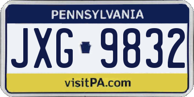 PA license plate JXG9832