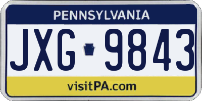 PA license plate JXG9843