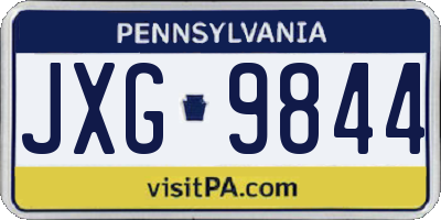 PA license plate JXG9844