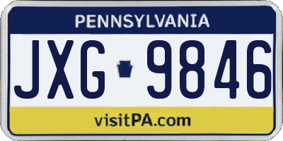 PA license plate JXG9846