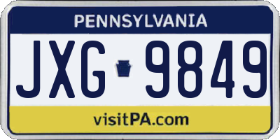 PA license plate JXG9849