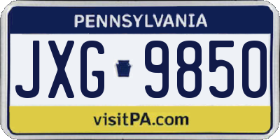 PA license plate JXG9850
