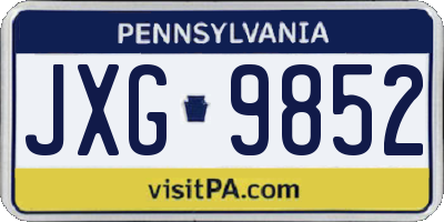 PA license plate JXG9852