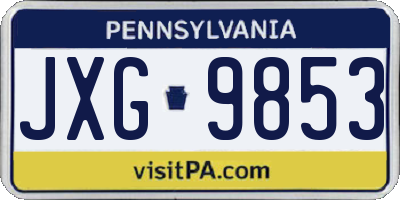 PA license plate JXG9853