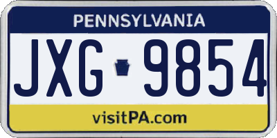 PA license plate JXG9854
