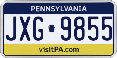 PA license plate JXG9855