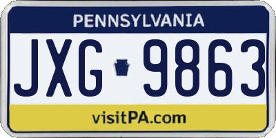 PA license plate JXG9863